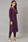 Purple A-Line Embroidered Winter kurta