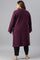 Purple A-Line Embroidered Plus Size Winter kurta