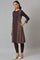 Maroon Jacquard Flared Plus Size Winter kurta