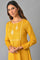 Yellow Winter kurta With Embroidered Yoke