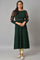 Green Heavy Embroidered Winter kurta