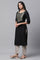 Black Zari Embroidered Festive Kurta