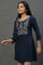 Blue Embroidered Short Kurti