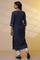 Blue Lurex Straight Kurta and Pants Set