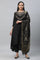 Black Zari Embellished Kurta Pants Dupatta Set