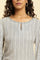 White and Black Striped Schiffli Embroidered Straight Kurta