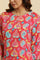 Red Straight Kurta With Multi-Coloured Print