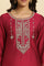 Magenta Embroidered Festive Kurta