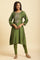 Green Zari Embroidered Festive Kurta