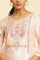 Peach Embroidered Flared Kurta