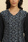 Blue Suzani Motif Dobby Kurta