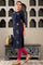 Navy Blue Chintz Motifs Embroidered Shantung kurta