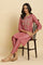 Pink Embroidered Relaxed Fit Kurta