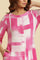 Pink & White Abstract Print Kurta