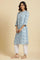 Blue Geometric Printed Shirt Kurta