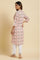 Pink Geometric Print Shirt Kurta