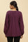 Purple Swiss Dot Gathered Sleeves Western Top