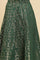 Dark Green Jacquard Flared Skirt