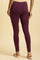 Purple Knitted Solid Tights