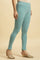 Teal Blue Cotton Jersey Lycra Tights