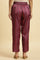 Purple Stripe Printed Satin Pants