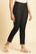 Black Silm Pants With Embroidered Border