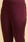 Purple Slim Pant With Embroidered Hemline