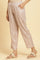 Beige Straight Pants With Red Stripes