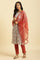 Rust Red Net Dupatta With Glitter Tape Border