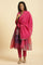 Pink Chiffon Dupatta With Gota Border