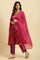 Dark Pink Chiffon Dupatta With Gota Border