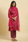 Dark Pink Chiffon Dupatta With Gota Border