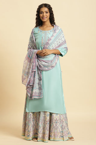 Multi-Coloured Paisley Printed Dupatta