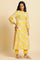 Bright Yellow Floral Printed Kurta & Pants Set