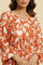 Dark Orange Floral Printed Kurta & Pants Co-Ord Set