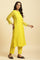 Lime Green Lace Work Kurta, Pants And Dupatta Set