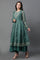 Green Layered Anakali Kurta And Slim Pant Set