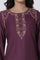 Purple Embroidered Kurta And Pants Set