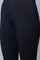 Navy Blue Solid Skinny Fit Cotton Tights With Slip On Closure