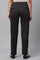 Black Solid Straight Fit Pants With Side Pockets