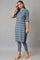 Blue Floral Printed Straight kurta