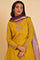 Yellow Embellished Short kurta, Culottes And Dupatta Set