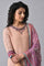 Peach Embroidered kurta With Sharara Set