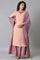 Peach Embroidered kurta With Sharara Set