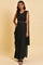 Black Festive Predrape Saree With Short Jacket