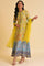 Lime Yellow Printed Long Dress & Dupatta Set