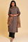 Brown Print Mix Straight kurta