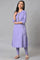 Voilet Embroidered A-Line Plus Size kurta