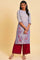 Purple Print Mix Straight Summer kurta