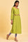 Green Embroidered Crinkled kurta